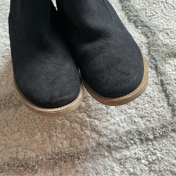 Anthropologie HOWSTY Nyla Suede Pull On Ankle Boots black western 37 / 6.5 - Picture 8 of 11